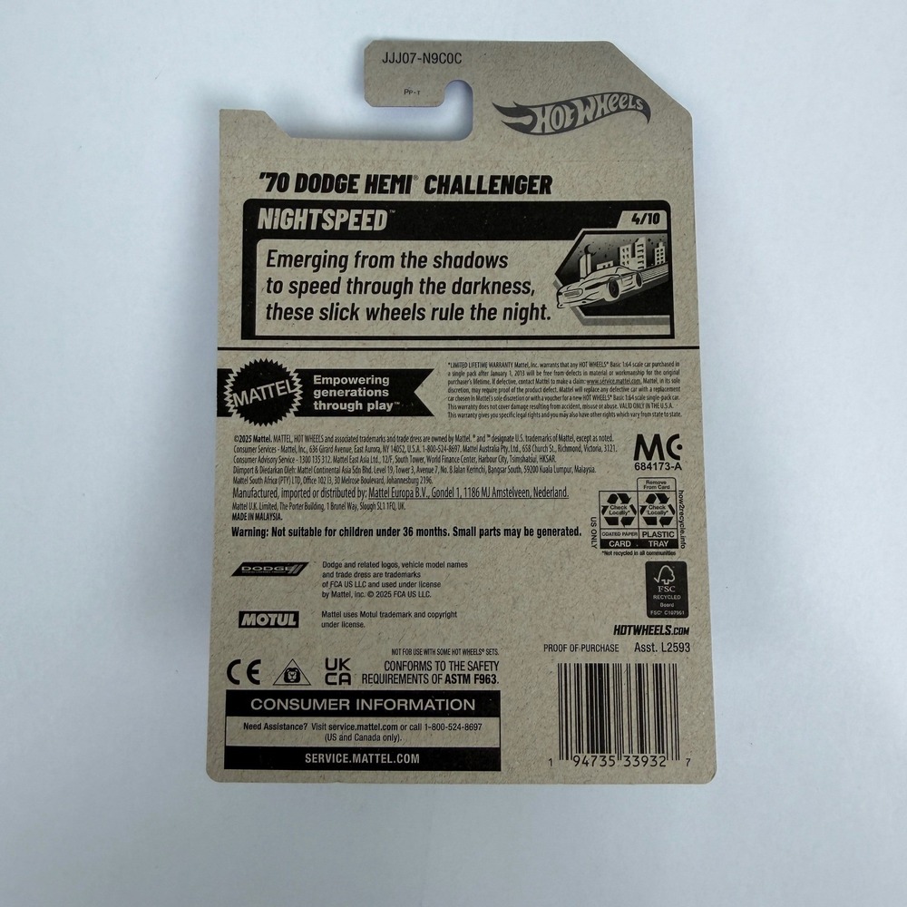 Hot Wheels 70 Dodge Hemi‎ Challenger Gold Nightburnerz 4/10 Diecast Car 2026 - Picture 6 of 6